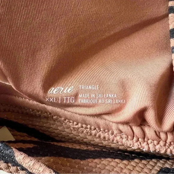 Aerie NWT Women’s Bathing Suit Triangle Top Only Zebra Animal Print Size XXL - Picture 6 of 7